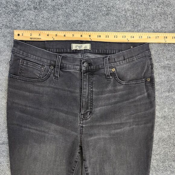 Madewell Jeans Womens 32 Black Sea 9" Mid-Rise Skinny Distressed Casual Stretch - Picture 5 of 16